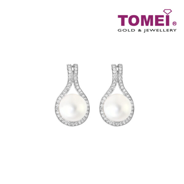 TOMEI Earrings, Diamond Pearl White Gold 750 (E567)