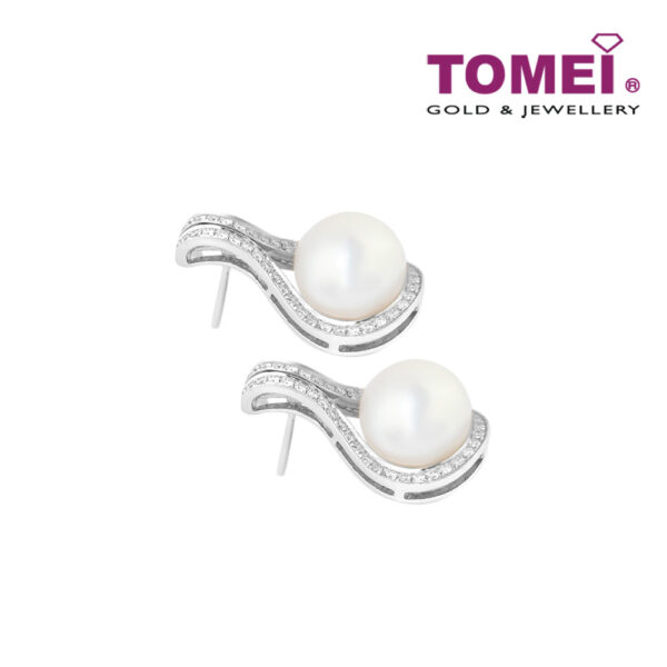 TOMEI Earrings, Diamond Pearl White Gold 750 (E567)