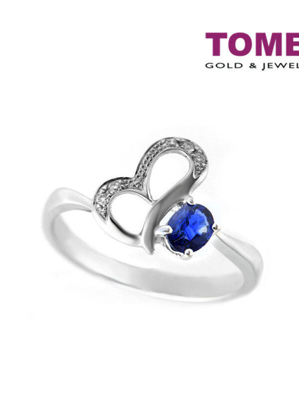 TOMEI Peace And Love Ring, Sapphire White Gold 750 (R0644)