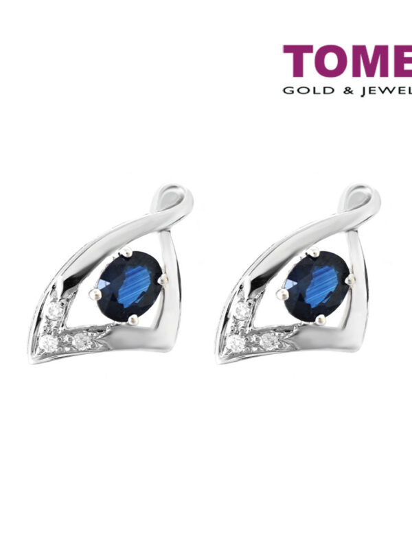 TOMEI Marilee Earrings, Sapphire Diamond White Gold 750 (E306)