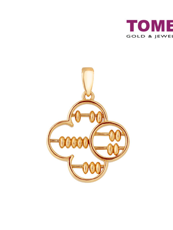 TOMEI Clover Abacus Pendant, Yellow Gold 916