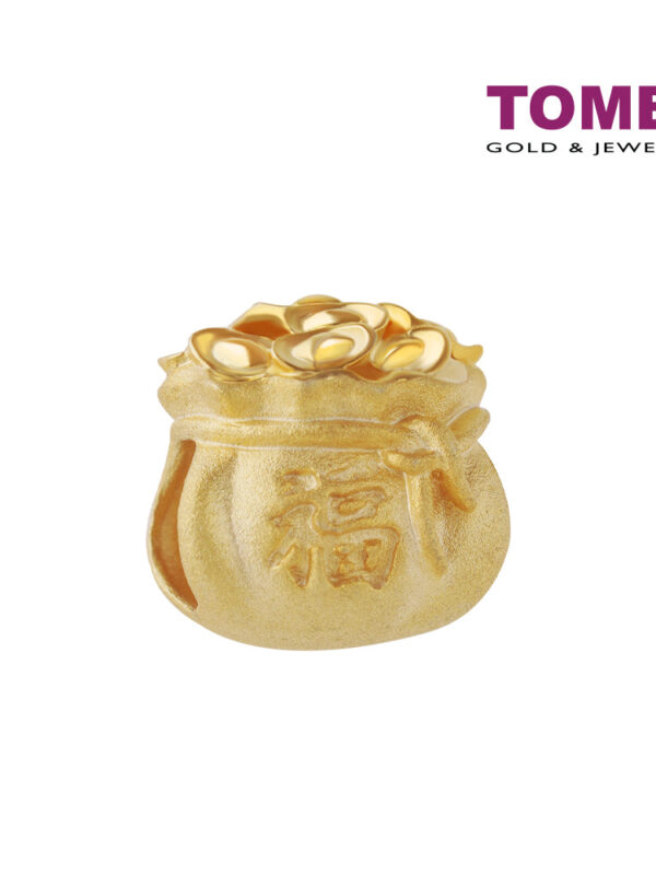 TOMEI Money Bag Charm, Yellow Gold 916