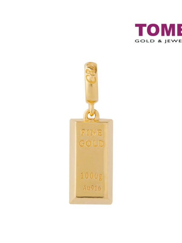 TOMEI  Mini Gold Bar Charm, Yellow Gold 916