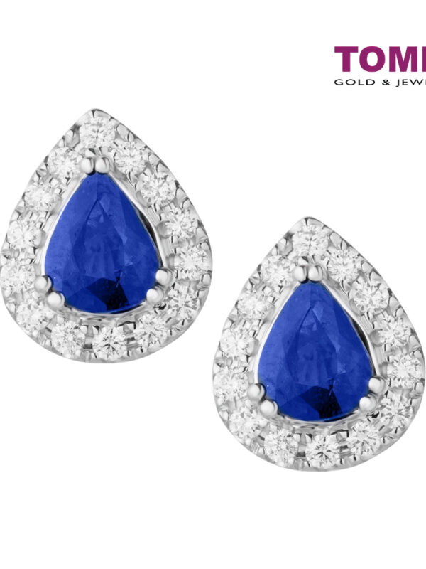 TOMEI Blessed Blue Collection Earrings, Sapphire White Gold 750