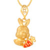 TOMEI Bunny With Carrot Pendant, Yellow Gold 916
