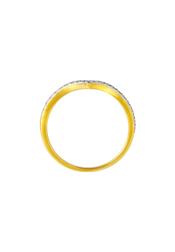 TOMEI Diamond Cut Collection Princess Crown Stackable Ring (2 Pcs), Yellow Gold 916