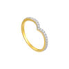 TOMEI Diamond Cut Collection Princess Crown Stackable Ring (2 Pcs), Yellow Gold 916