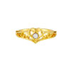 TOMEI Diamond Cut Collection Princess Crown Stackable Ring (2 Pcs), Yellow Gold 916