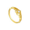 TOMEI Diamond Cut Collection Princess Crown Stackable Ring (2 Pcs), Yellow Gold 916