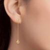 TOMEI Dropping Flower Earrings, Yellow Gold 916