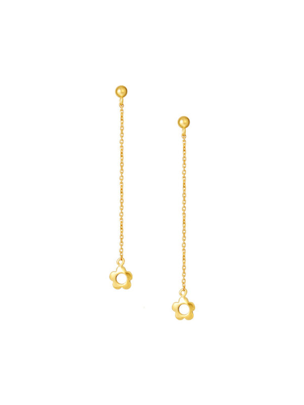 TOMEI Dropping Flower Earrings, Yellow Gold 916