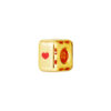 TOMEI Lusso Italia Red Heart In Cube Pendant, Yellow Gold 916