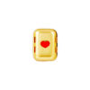 TOMEI Lusso Italia Red Heart In Cube Pendant, Yellow Gold 916