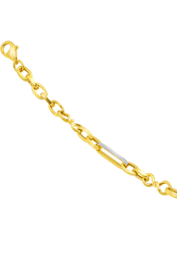 TOMEI Dual-Tone Lusso Italia Link Bar Chain Bracelet, Yellow Gold 916