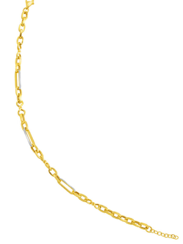 TOMEI Dual-Tone Lusso Italia Link Bar Chain Bracelet, Yellow Gold 916