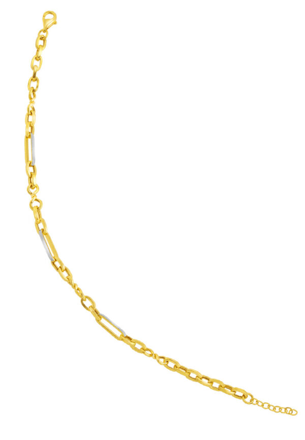 TOMEI Dual-Tone Lusso Italia Link Bar Chain Bracelet, Yellow Gold 916