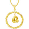 TOMEI Lusso Italia Beads Wreath with Knot Pendant, Yellow Gold 916