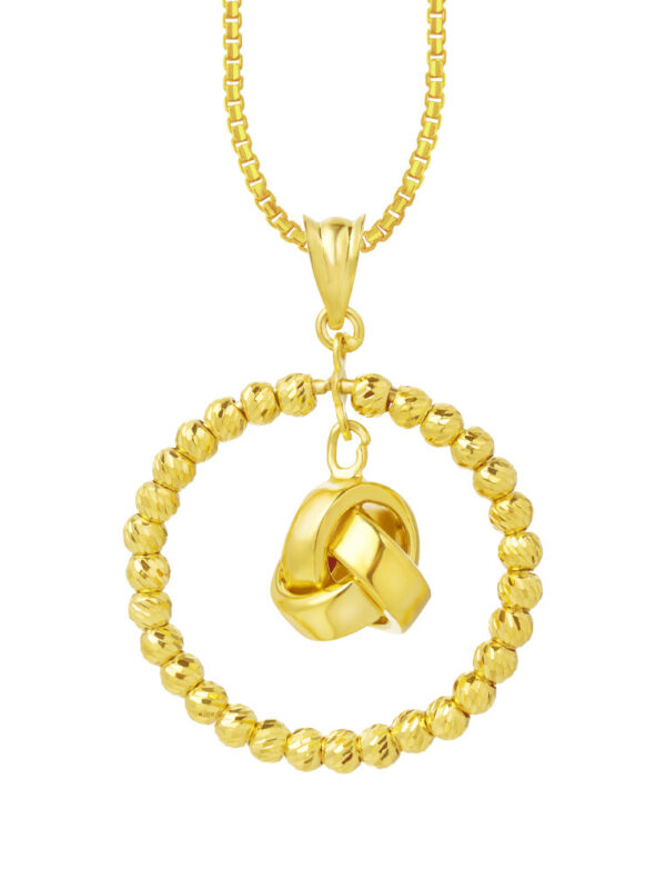 TOMEI Lusso Italia Beads Wreath with Knot Pendant, Yellow Gold 916