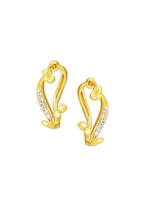 TOMEI Bridging the Gap Earrings, Yellow Gold 916