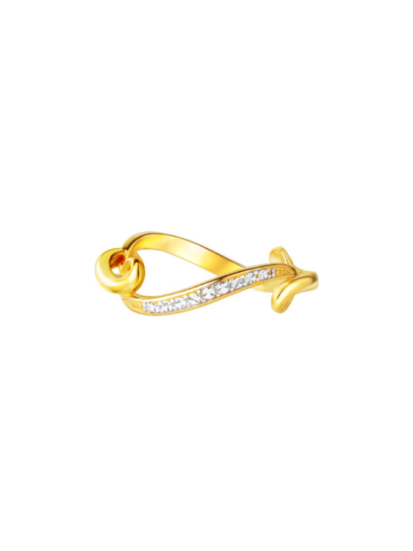 TOMEI Bridging the Gap Ring, Yellow Gold 916