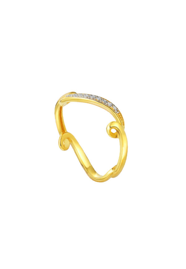TOMEI Bridging the Gap Ring, Yellow Gold 916