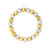 TOMEI Dual-Tone Full Circle Beads Ring, Yellow Gold 916
