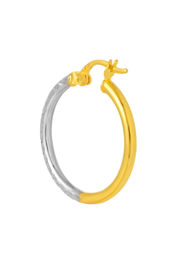 TOMEI Dual-Tone Lusso Italia Svelte Laser Hoop Earrings, Yellow Gold 916