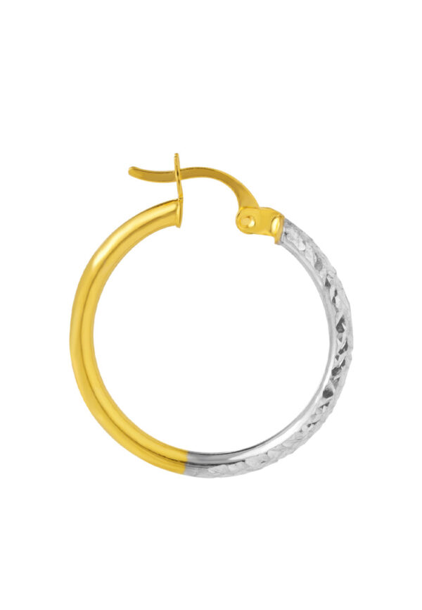 TOMEI Dual-Tone Lusso Italia Svelte Laser Hoop Earrings, Yellow Gold 916