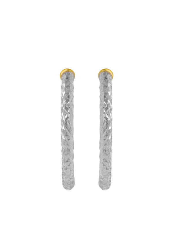 TOMEI Dual-Tone Lusso Italia Svelte Laser Hoop Earrings, Yellow Gold 916