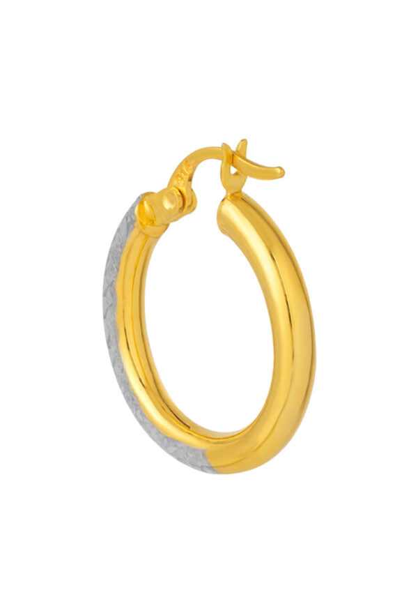 TOMEI Dual-Tone Lusso Italia Laser Hoop Earrings, Yellow Gold 916