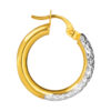 TOMEI Dual-Tone Lusso Italia Laser Hoop Earrings, Yellow Gold 916