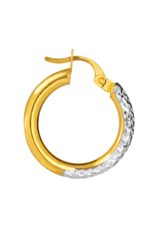 TOMEI Dual-Tone Lusso Italia Laser Hoop Earrings, Yellow Gold 916