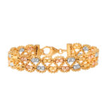 TOMEI Lusso Italia Tri-Tone Beads Bangle, Yellow Gold 916