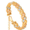 TOMEI Lusso Italia Tri-Tone Beads Bangle, Yellow Gold 916