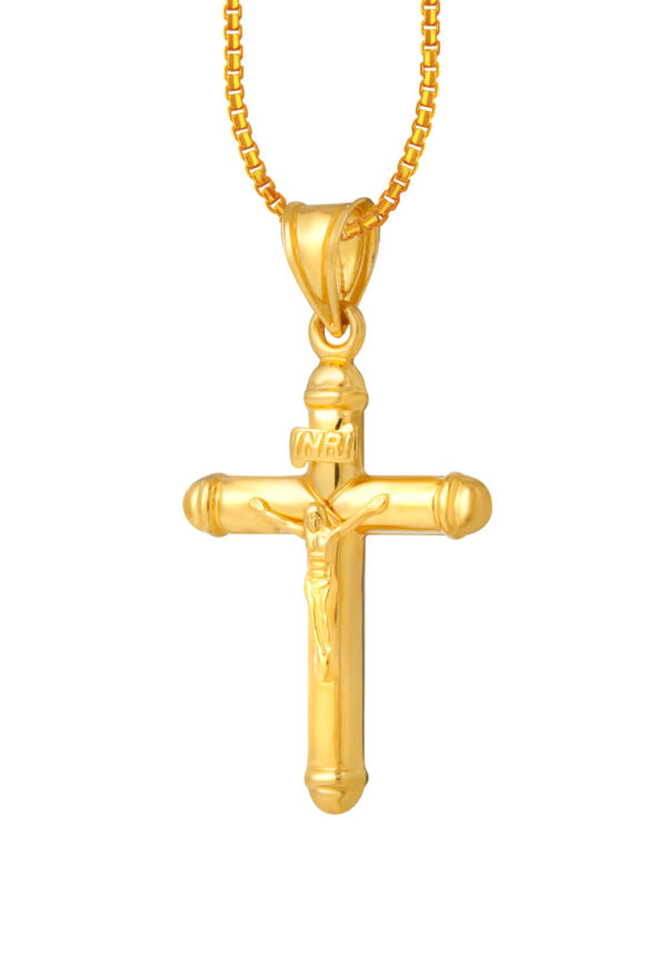 TOMEI Lusso Italia Cross Pendant, Yellow Gold 916