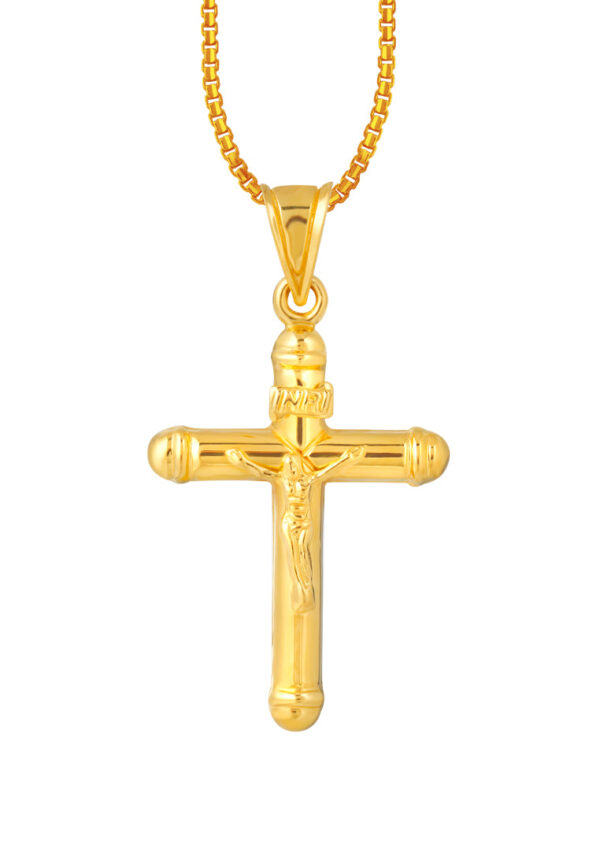 TOMEI Lusso Italia Cross Pendant, Yellow Gold 916