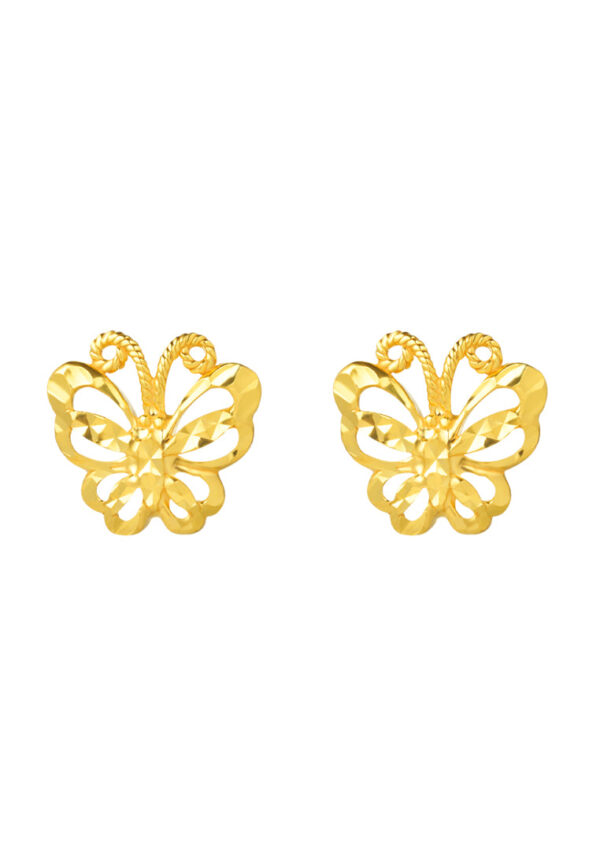 TOMEI Dazzling Butterfly Earrings, Yellow Gold 916