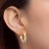 TOMEI Lusso Italia Dual-Tone Oval Earrings, Yellow Gold 916