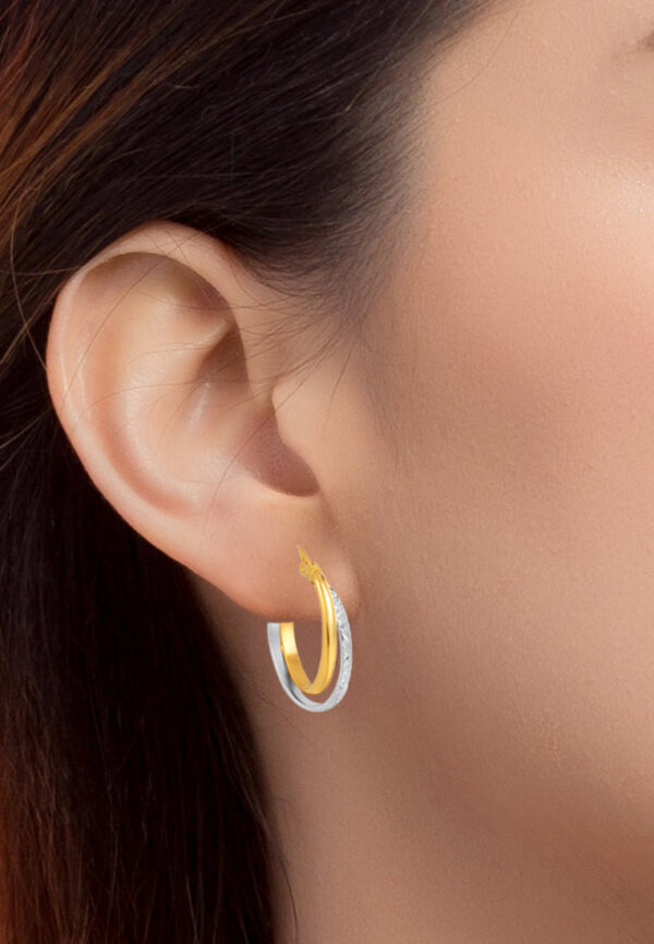 TOMEI Lusso Italia Dual-Tone Oval Earrings, Yellow Gold 916