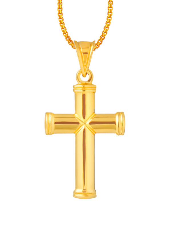 TOMEI Lusso Italia Cross Pendant, Yellow Gold 916