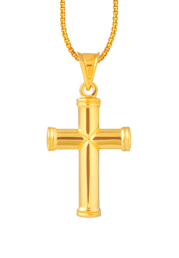 TOMEI Lusso Italia Cross Pendant, Yellow Gold 916