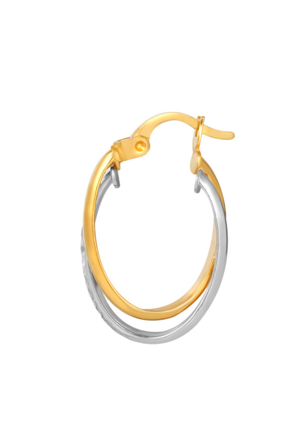 TOMEI Lusso Italia Dual-Tone Oval Earrings, Yellow Gold 916