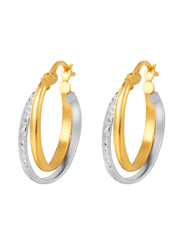 TOMEI Lusso Italia Dual-Tone Oval Earrings, Yellow Gold 916