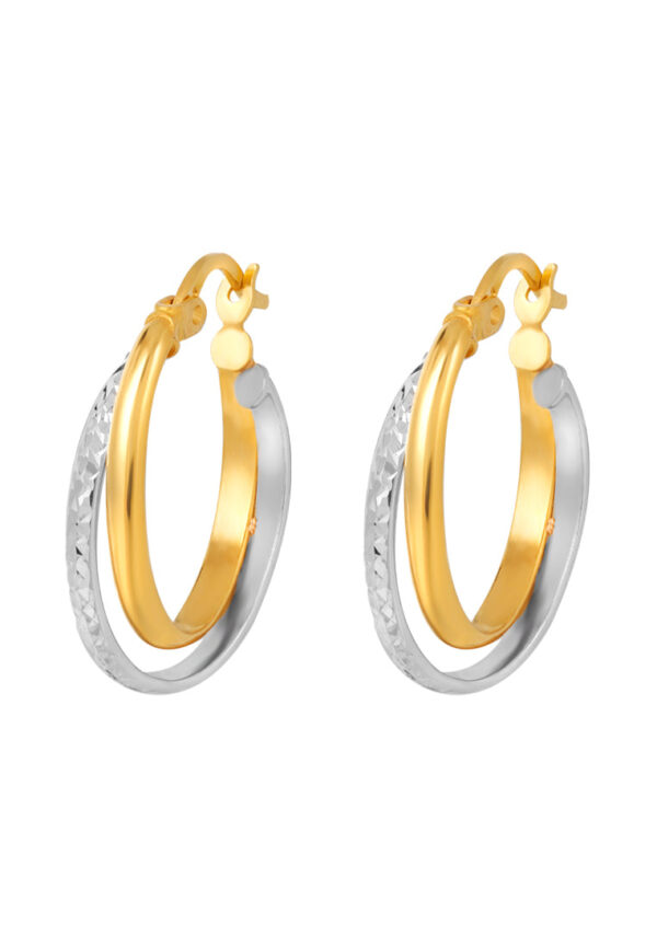 TOMEI Lusso Italia Dual-Tone Oval Earrings, Yellow Gold 916