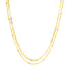 TOMEI Double-Layered Chain Necklace, Yellow Gold 916
