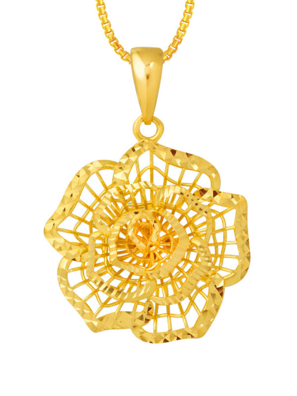 TOMEI Dazzling Flower Pendant, Yellow Gold 916