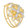 TOMEI Dual-Tone Blooming Flower Bangle, Yellow Gold 916