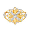 TOMEI Dual-Tone Blooming Flower Bangle, Yellow Gold 916