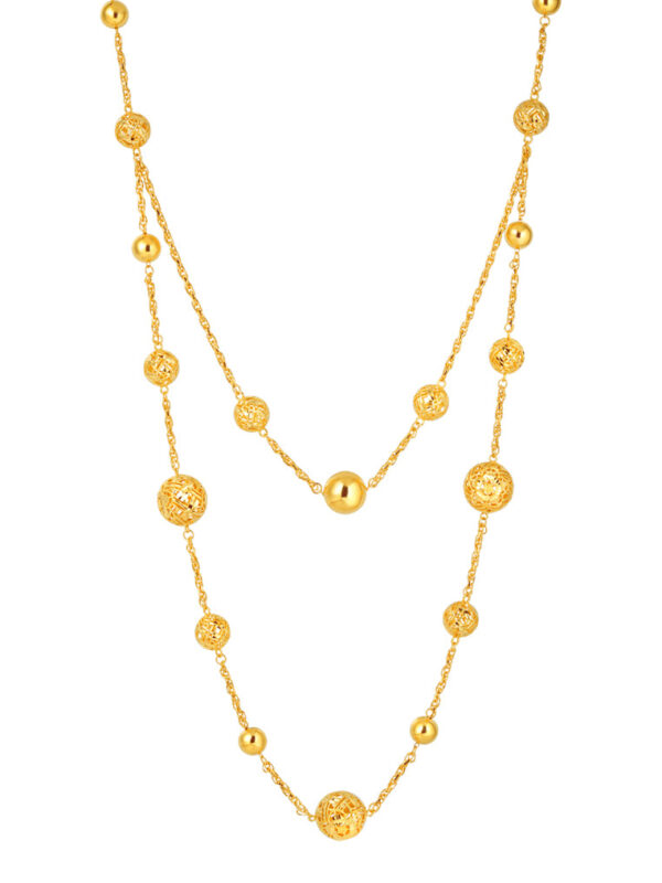 TOMEI Hollow Balls Necklace, Yellow Gold 916