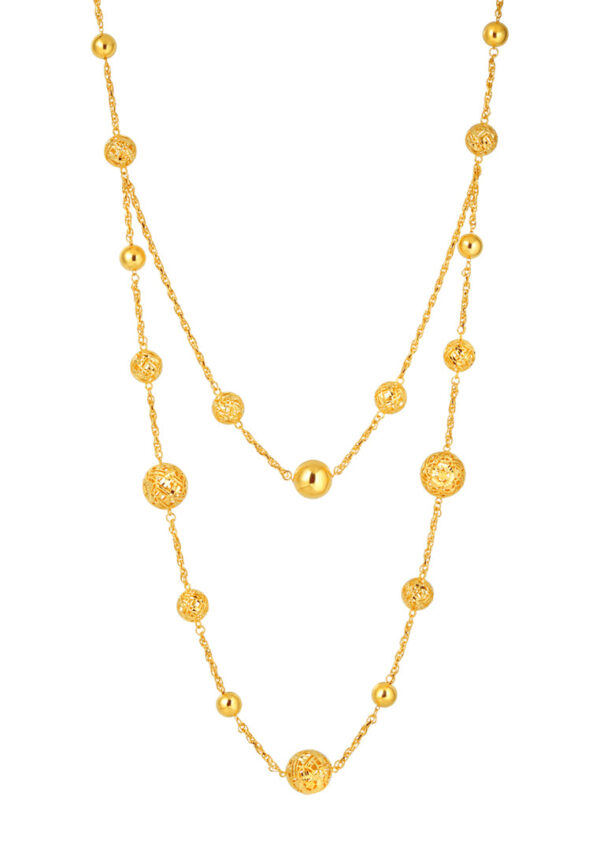 TOMEI Hollow Balls Necklace, Yellow Gold 916